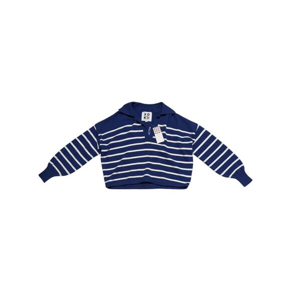 Kerri Rosenthal Striped Heart Sweater Womens Small Preppy Nautical Long Sleeve - Picture 1 of 4